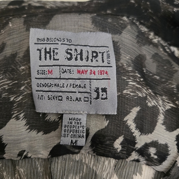 Joe's Jeans leopard silk button-up sheer top M - Picture 5 of 6